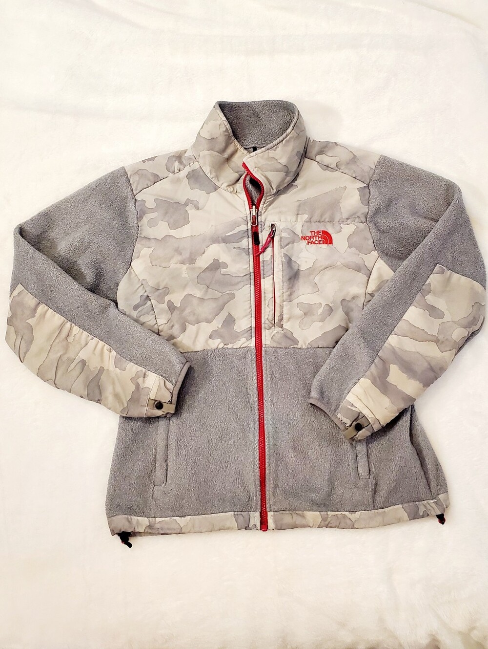 The North Face Gray Camo Fleece Jacket MEDIUM 2014